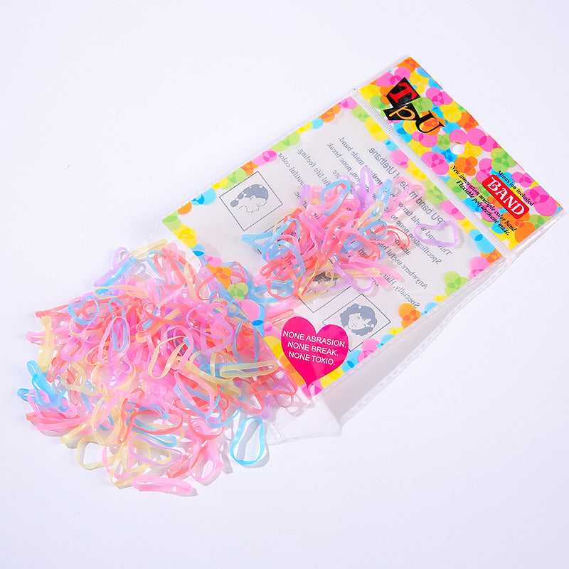 Wholesale Bagged children's does elastic circle cute disposable children's rubber band